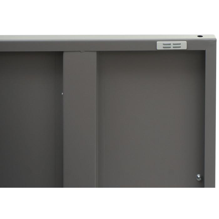 Nachttisch HWC-L84, Nachtschrank Kommode Beistelltisch Schrank, Metall 63x40x40cm, Melaminbeschichtet ~ grau