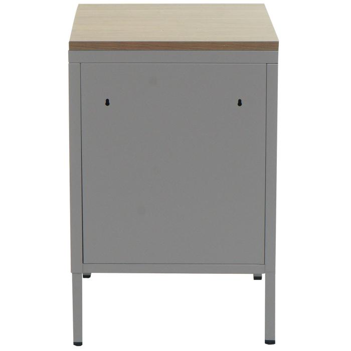 Nachttisch HWC-L84, Nachtschrank Kommode Beistelltisch Schrank, Metall 63x40x40cm, Melaminbeschichtet ~ grau