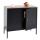 Kommode HWC-L84, Sideboard Schrank Anrichte, 2 Tren Metall 90x90x40cm, Melamin beschichtet ~ schwarz