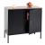 Kommode HWC-L84, Sideboard Schrank Anrichte, 2 Tren Metall 90x90x40cm, Melamin beschichtet ~ schwarz