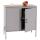 Kommode HWC-L84, Sideboard Schrank Anrichte, 2 Tren Metall 90x90x40cm, Melamin beschichtet ~ grau