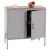 Kommode HWC-L84, Sideboard Schrank Anrichte, 2 Türen Metall 90x90x40cm, Melamin beschichtet ~ grau