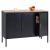 Kommode HWC-L84, Sideboard Schrank Anrichte, 3 Tren Metall 90x120x40cm, Melamin beschichtet ~ schwarz