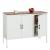 Kommode HWC-L84, Sideboard Schrank Anrichte, 3 Tren Metall 90x120x40cm, Melamin beschichtet ~ wei