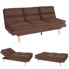 Schlafsofa HWC-M79, Gästebett Schlafcouch Couch Sofa, Schlaffunktion Liegefläche 180x110cm ~ Stoff/Textil braun