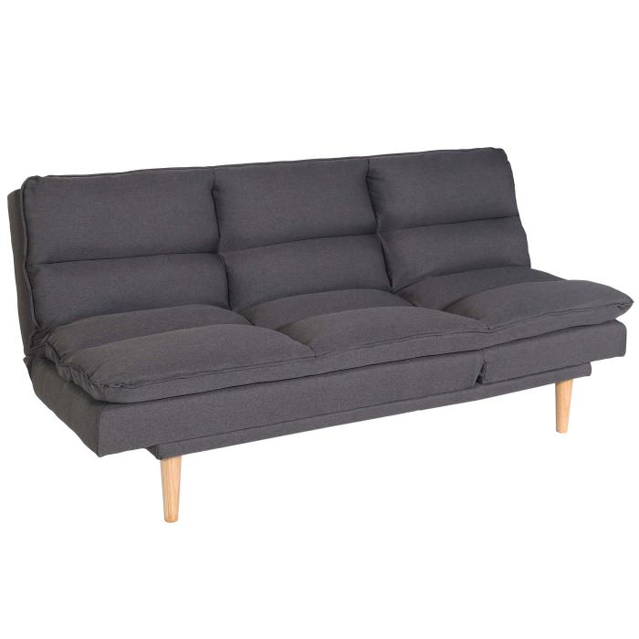 Schlafsofa HWC-M79, Gstebett Schlafcouch Couch Sofa, Schlaffunktion Liegeflche 180x110cm ~ Stoff/Textil dunkelgrau
