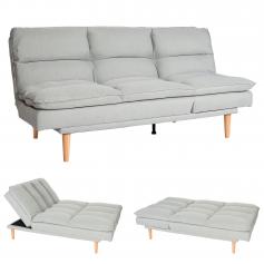 Schlafsofa HWC-M79, Gästebett Schlafcouch Couch Sofa, Schlaffunktion Liegefläche 180x110cm ~ Stoff/Textil mint-grau