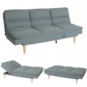 Schlafsofa HWC-M79, Gstebett Schlafcouch Couch Sofa, Schlaffunktion Liegeflche 180x110cm ~ Stoff/Textil blau-grau