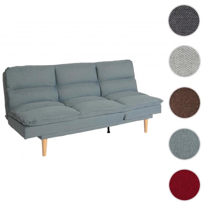 Schlafsofa HWC-M79, Gstebett Schlafcouch Couch Sofa, Schlaffunktion Liegeflche 180x110cm ~ Stoff/Textil blau-grau