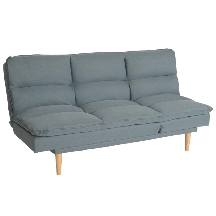 Schlafsofa HWC-M79, Gstebett Schlafcouch Couch Sofa, Schlaffunktion Liegeflche 180x110cm ~ Stoff/Textil blau-grau