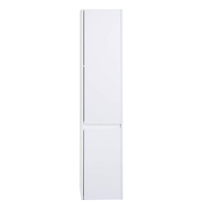 Hngeschrank HWC-L86, Badschrank Highboard Hochschrank, MVG Melamin 2 Tren 3 Fcher 160x33cm ~ wei