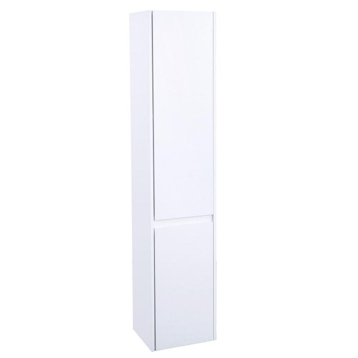 Hngeschrank HWC-L86, Badschrank Highboard Hochschrank, MVG Melamin 2 Tren 3 Fcher 160x33cm ~ wei