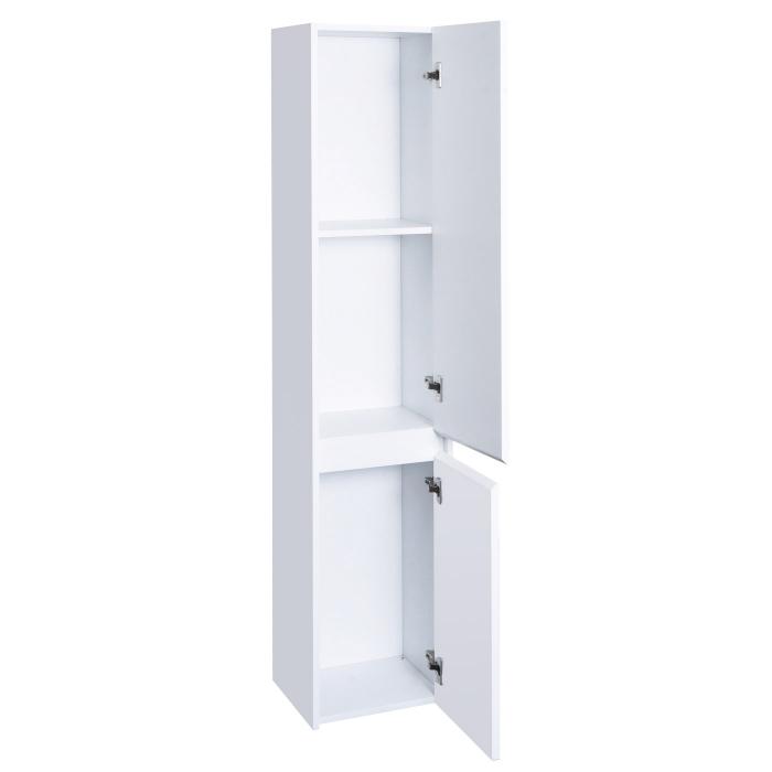 Hngeschrank HWC-L86, Badschrank Highboard Hochschrank, MVG Melamin 2 Tren 3 Fcher 160x33cm ~ wei