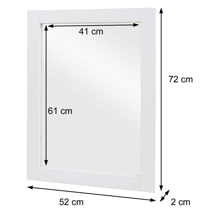 Wandspiegel HWC-L86, Badezimmer Badspiegel Spiegel Badmbel, MVG-zertifiziert 72x52cm ~ wei