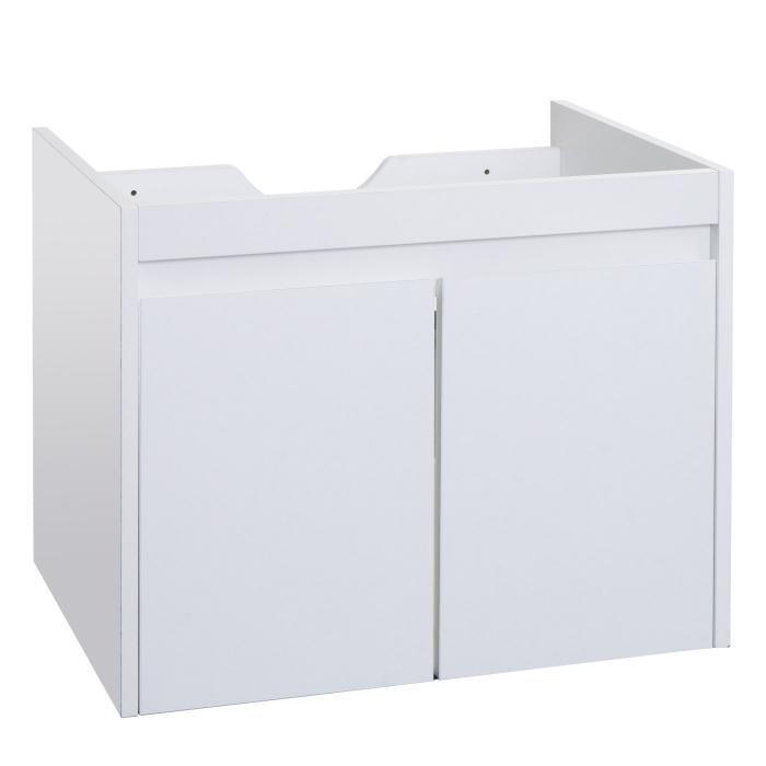 Waschbeckenunterschrank HWC-L86, Badezimmer Waschtisch Unterschrank, MVG Melamin 2 Tren 48x59x46cm ~ wei