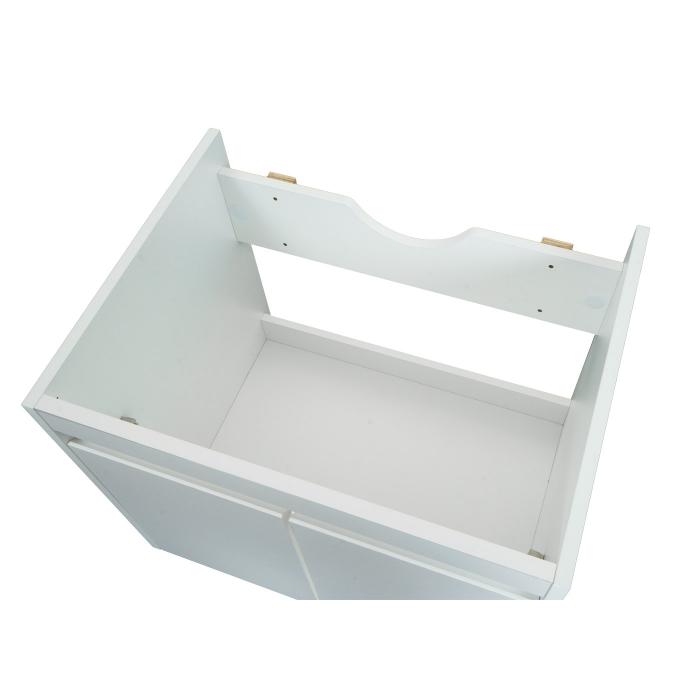 Waschbeckenunterschrank HWC-L86, Badezimmer Waschtisch Unterschrank, MVG Melamin 2 Tren 48x59x46cm ~ wei