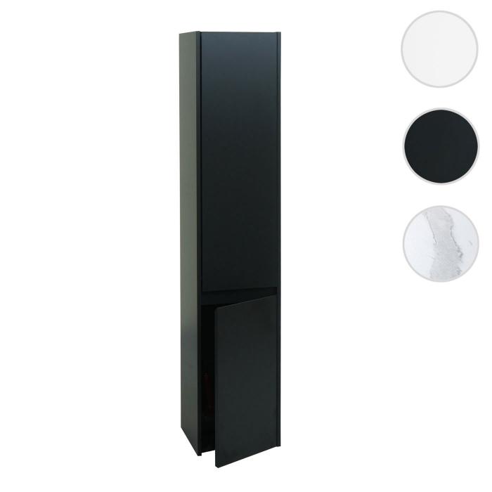 Hngeschrank HWC-L86, Badschrank Highboard Hochschrank, FSC Melamin 2 Tren 3 Fcher 160x33cm ~ schwarz