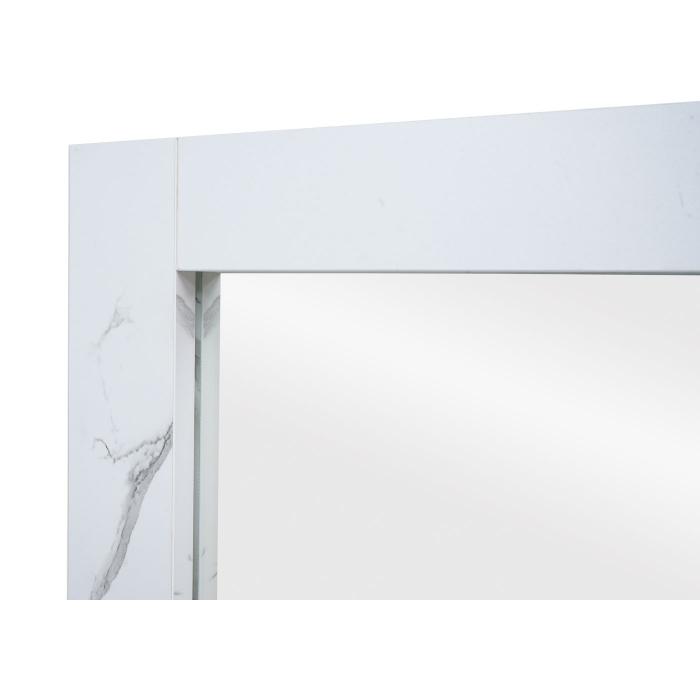 Wandspiegel HWC-L86, Badezimmer Badspiegel Spiegel Badmbel, MVG-zertifiziert 72x52cm ~ Marmor-Optik wei