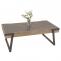 Couchtisch HWC-L89, Sofatisch Wohnzimmertisch, Eisen 43x120x64cm Sinterstein Marmor-Optik grau Holz grau-braun