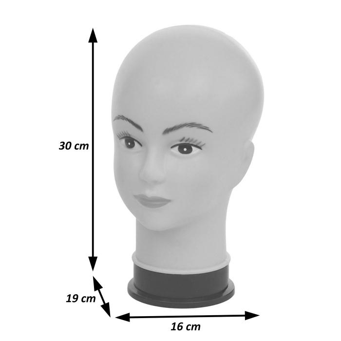 2x Mannequin-Kopf HWC-G81, Perckenpuppe weiblich Frau Schaufensterfigur Puppe Schaufensterpuppe, 30cm
