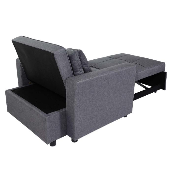 Schlafsessel HWC-L90, Klappsessel Schlafsofa Gstebett Relaxsessel, Liegeflche 197x103cm Stoff/Textil ~ dunkelgrau