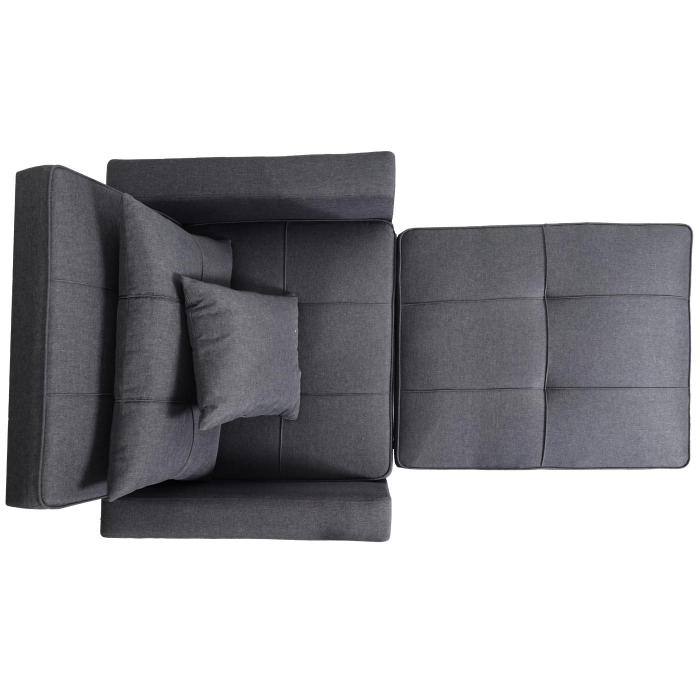 Schlafsessel HWC-L90, Klappsessel Schlafsofa Gstebett Relaxsessel, Liegeflche 197x103cm Stoff/Textil ~ dunkelgrau