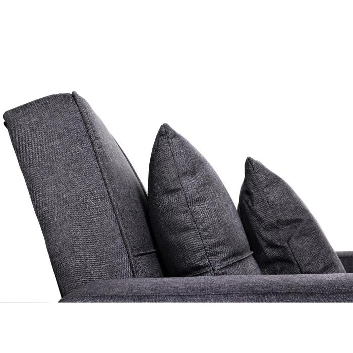 Schlafsessel HWC-L90, Klappsessel Schlafsofa Gstebett Relaxsessel, Liegeflche 197x103cm Stoff/Textil ~ dunkelgrau