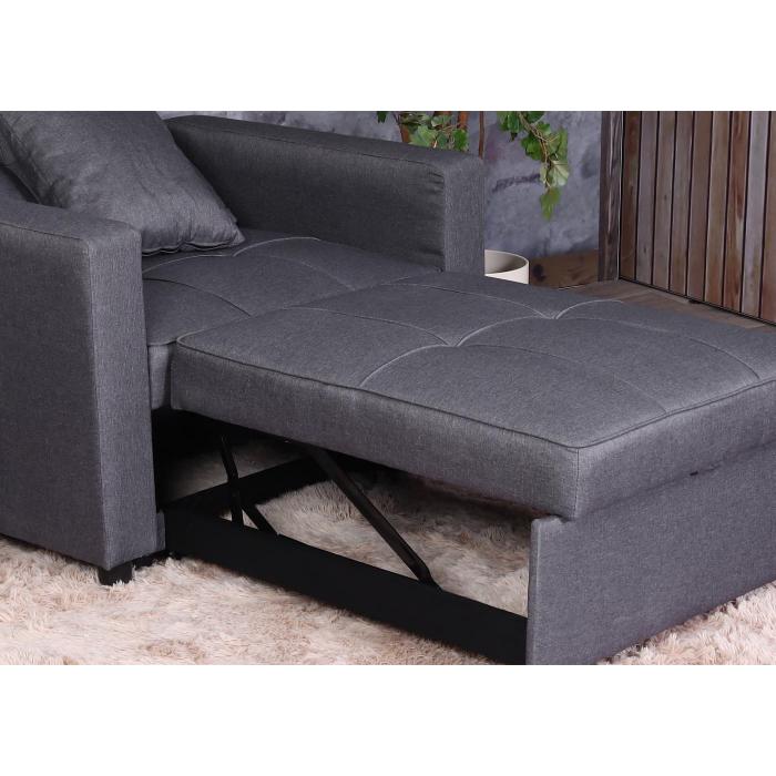 Schlafsessel HWC-L90, Klappsessel Schlafsofa Gstebett Relaxsessel, Liegeflche 197x103cm Stoff/Textil ~ dunkelgrau