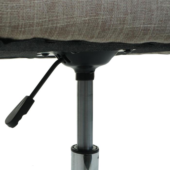 Esszimmerstuhl HWC-L92, Kchenstuhl Stuhl mit Armlehne, drehbar hhenverstellbar Metall ~ Textil creme