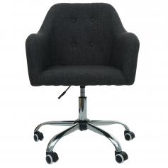 Bürostuhl HWC-L92, Drehstuhl Schreibtischstuhl Computerstuhl Bürosessel Stuhl, mit Armlehne ~ Stoff/Textil dunkelgrau