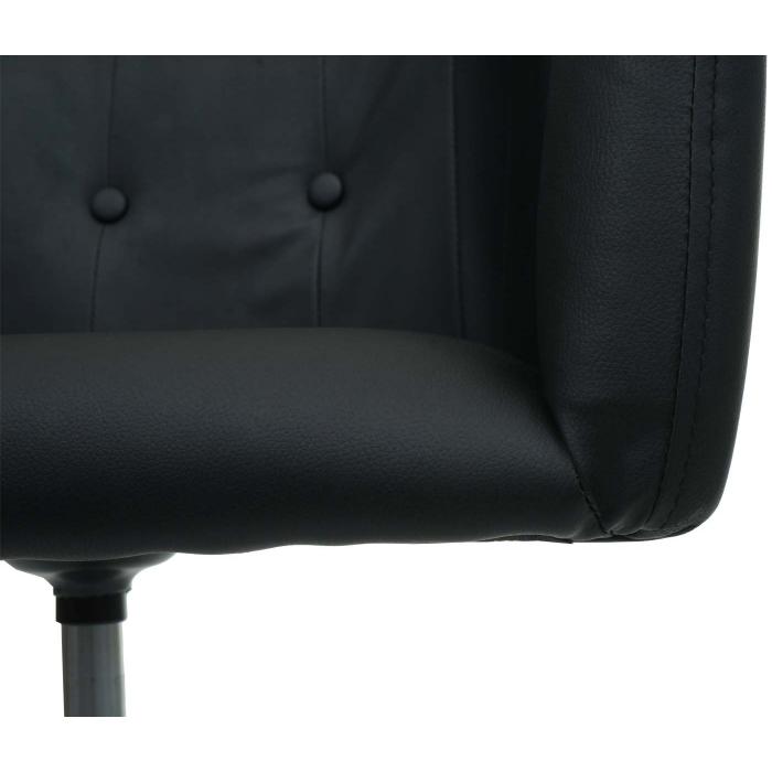 Esszimmerstuhl HWC-L92, Kchenstuhl Stuhl mit Armlehne, drehbar hhenverstellbar Metall ~ Kunstleder schwarz