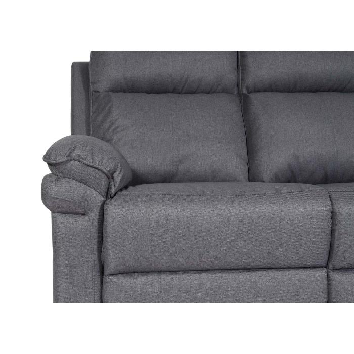 2er Kinosessel HWC-L94, Relaxsessel Fernsehsessel Sofa, Armlehne Liegefunktion Nosagfederung Stoff/Textil ~ dunkelgrau