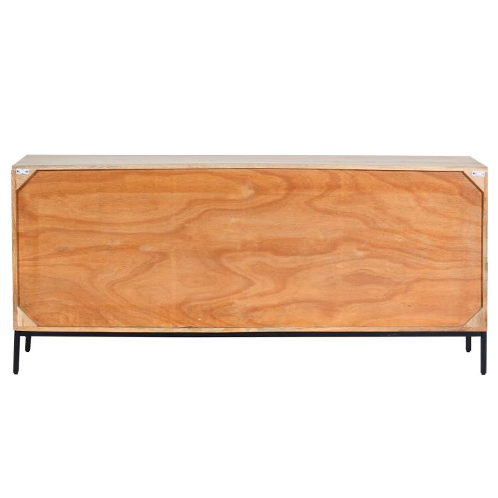 Sideboard HWC-L95, Kommode Schrank Anrichte, Massiv-Holz Mango 79x176x42cm, natur