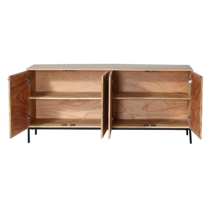 Sideboard HWC-L95, Kommode Schrank Anrichte, Massiv-Holz Mango 79x176x42cm, natur