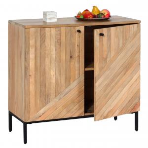 Highboard HWC-L95, Kommode Schrank Sideboard, Massiv-Holz Mango 86x90x43cm, natur