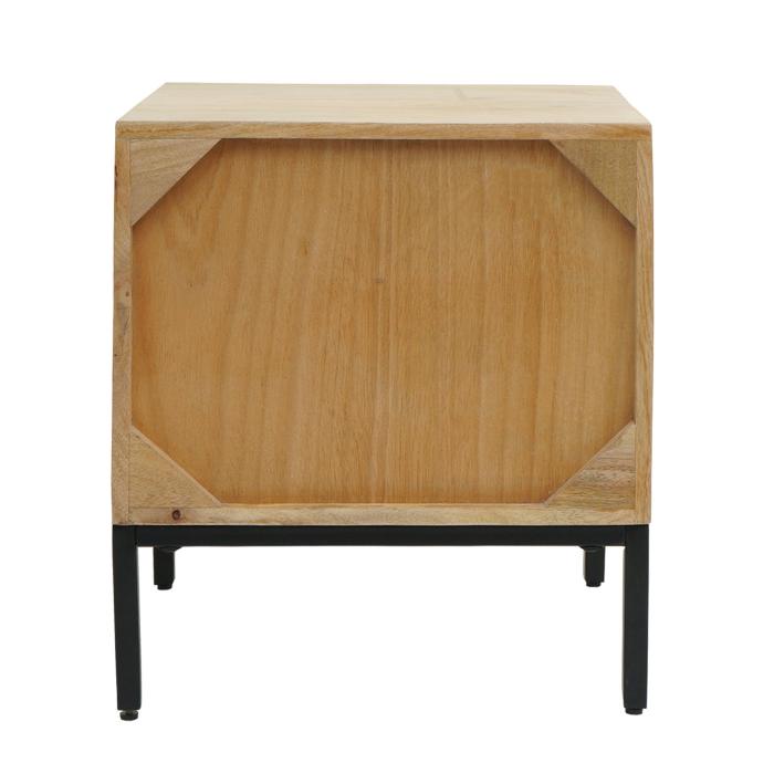 Nachttisch HWC-L95, Kommode Beistelltisch Nachtschrank Schrank, Schublade Mango-Holz 51x45x40cm, natur