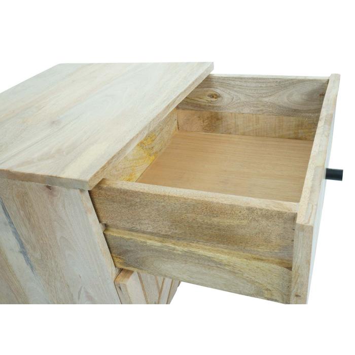 Nachttisch HWC-L95, Kommode Beistelltisch Nachtschrank Schrank, Schublade Mango-Holz 51x45x40cm, natur