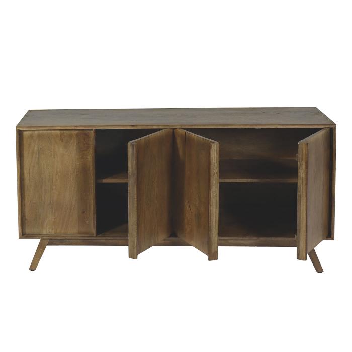 Retourenware | Sideboard HWC-L96, Kommode Schrank Anrichte, 4 Fcher und 4 Regalbden, Massiv-Holz Mango 72x146x43cm