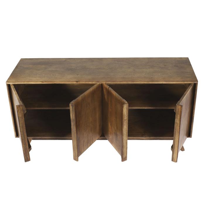 Sideboard HWC-L96, Kommode Schrank Anrichte, 4 Fcher und 4 Regalbden, Massiv-Holz Mango 72x146x43cm