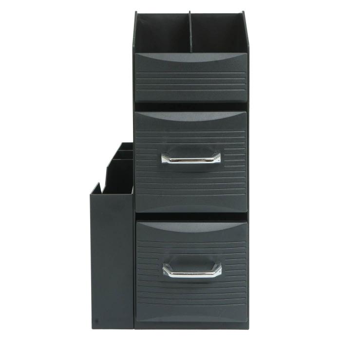 Schreibtisch Organizer HWC-L97, Broablage Stiftehalter Aufbewahrungsbox mit 2 Schubladen und 7 Fchern, 29x14x33cm