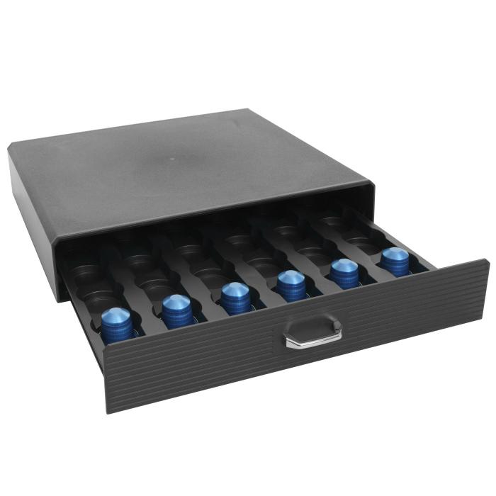 Schubladenbox fr Kaffeekapseln HWC-L98, Aufbewahrungsbox mit Schublade Kiste, 7x34x31cm