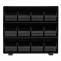 Aufbewahrungsbox HWC-M10, Lagersystem Kleinteileboxen, 12 herausnehmbare Fcher, 30x33x8cm schwarz