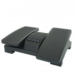 Fußstütze HWC-M11, Fußablage mit Massage-Rollen Fußroller Fußbank, Neigung und Höhe verstellbar, Kunststoff