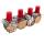 Adventsgesteck HWC-M14 mit Kerzenhalter, Adventskranz Weihnachtsgesteck Holz MVG 12x41x12cm ~ mit Kerzen