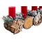 Adventsgesteck HWC-M14 mit Kerzenhalter, Adventskranz Weihnachtsgesteck Holz MVG 12x41x12cm ~ mit Kerzen
