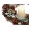 Adventskranz HWC-M15, Adventsgesteck Tischkranz Weihnachtsdeko Tischdeko, Holz MVG silber  32cm ~ mit Kerzen
