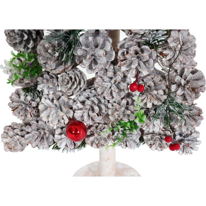 Deko-Weihnachtsbaum HWC-M17, Christbaum Weihnachtsdekoration, Kiefernzapfen Holz 60x32x17cm