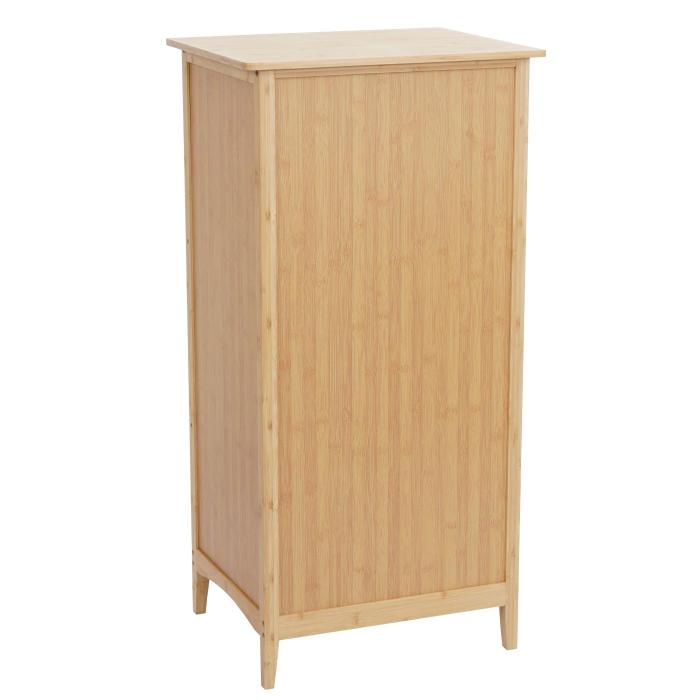 Bambus-Kommode HWC-M24, Badezimmerschrank Schrank Anrichte Badschrank Beistellschrank Regal, 5 Schubladen, 100x50x40cm