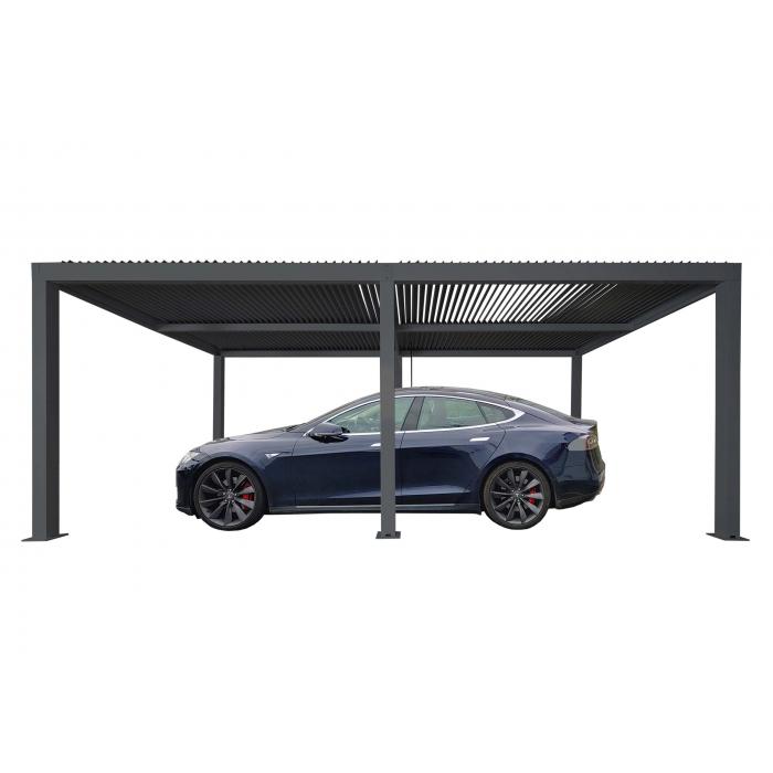 Carport HWC-L46, Autoüberdachung Garage Unterstand, 11cm-Aluminium