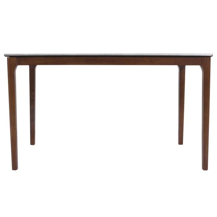 Esszimmertisch HWC-M55, Tisch Esstisch, Massiv-Holz HDF Laminat Melamin 135x80cm, Beton-Optik, braune Beine